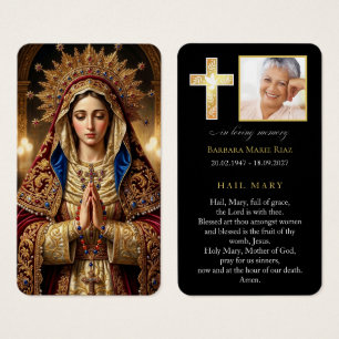 Ave Maria Religiöse Trauerkarte Schwarz