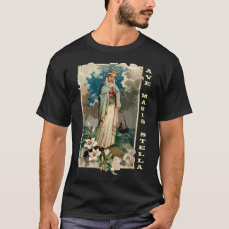 Ave Maris Stella Lady Gesegnete Mutter Mary Latin T-Shirt