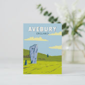 Avebury England Reisen Kunst Vintag Postkarte (Stehend Vorderseite)