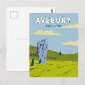 Avebury England Reisen Kunst Vintag Postkarte (Vorne/Hinten)