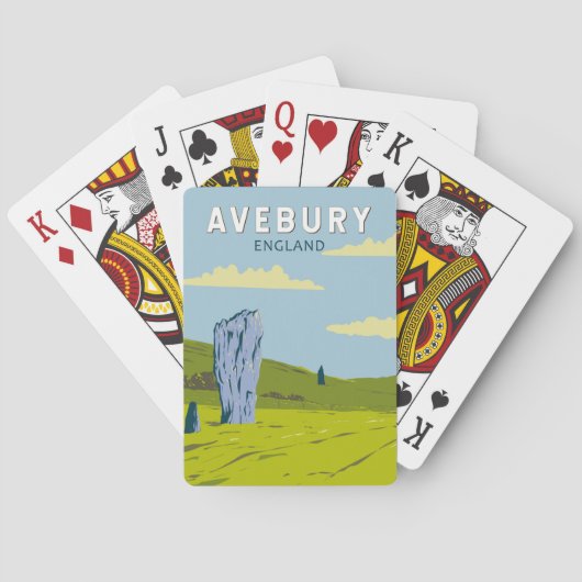 Avebury England Reisen Kunst Vintag Spielkarten (Rückseite)