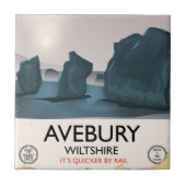 Avebury, Wiltshire Stone Circle Vintage Reise. Fliese (Vorderseite)