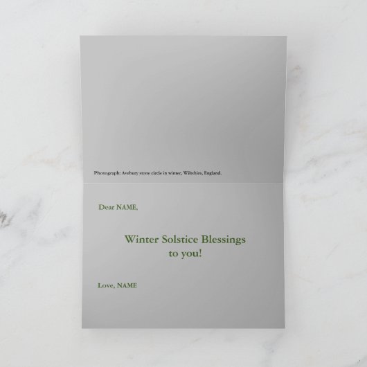 Avebury Winter Solstice Blesscard Karte (Innenseite)