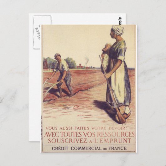 Avec greift auf Vos Ressources Propaganda Poster a Postkarte (Vorne/Hinten)