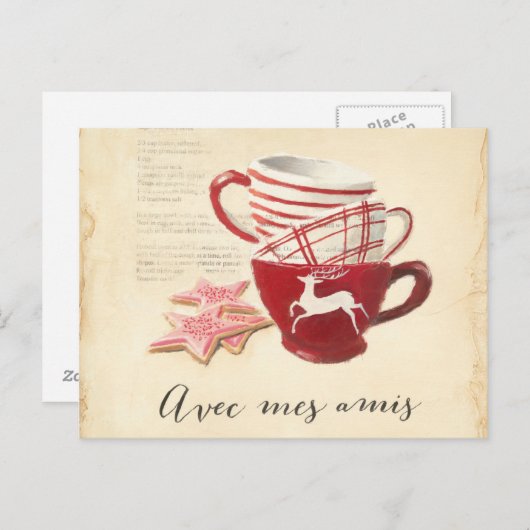 Avec Mes Amis Postkarte (Vorne/Hinten)