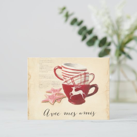 Avec Mes Amis Postkarte (Stehend Vorderseite)