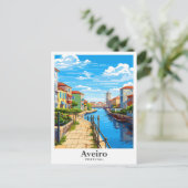 Aveiro Portugal Art Vintage Reise Illustration Postkarte (Stehend Vorderseite)