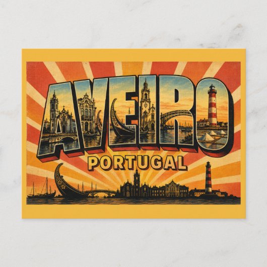 Aveiro Portugal Moliceiro Boote Postkarte (Vorderseite)