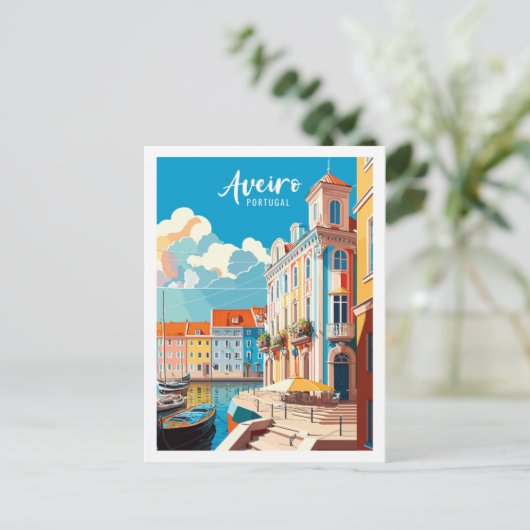Aveiro Portugal Vintage Postkarte (Stehend Vorderseite)