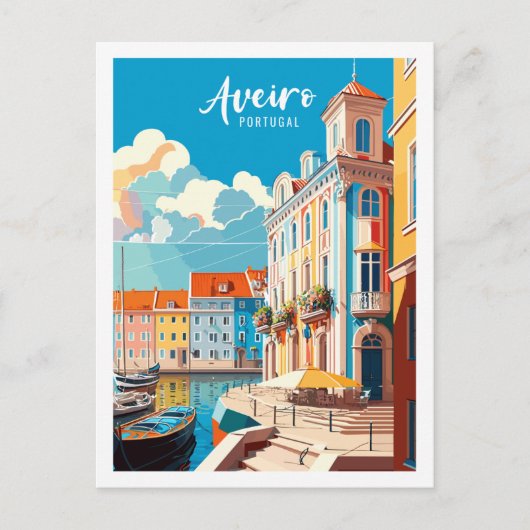 Aveiro Portugal Vintage Postkarte (Vorderseite)