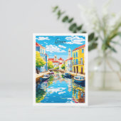Aveiro Portugal Vintage Reise Illustration Postkarte (Stehend Vorderseite)
