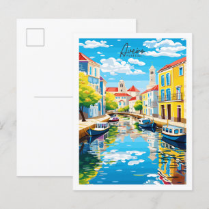 Aveiro Portugal Vintage-Reiseillustration Postkarte