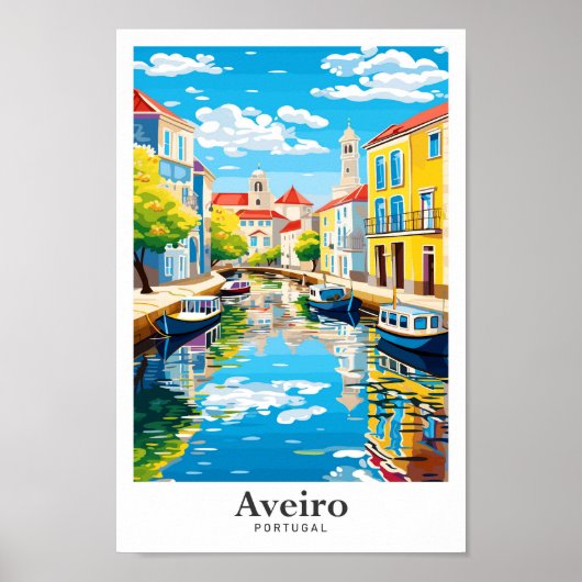 Aveiro Portugal Vintage Travel Portrait Poster (Vorne)