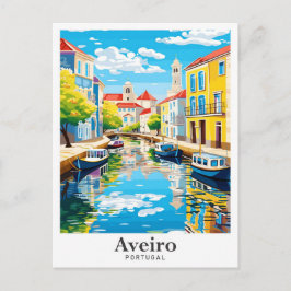 Aveiro Portugal Vintage Travel Portrait Postkarte