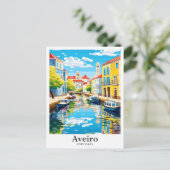 Aveiro Portugal Vintage Travel Portrait Postkarte (Stehend Vorderseite)