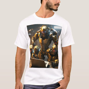 Avengers vs. Cyborgs - Futuristic City Battle T-Sh T-Shirt