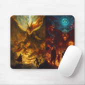 Avengers vs. Dragons T - Shirt - Mystische Schlach Mousepad (Mit Mouse)