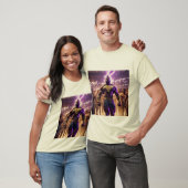 : Avengers vs Robots - Labrador Showdown T-Shirt (Unisex)