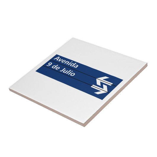 Avenida 9 de Julio, Buenos- AiresStraßenschild Fliese (Seite)