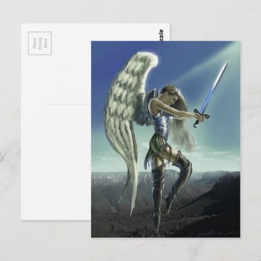 Avening Angel Postkarte (Vorne/Hinten)