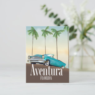 Aventura, Florida Retro-Autoreiseplakat Postkarte