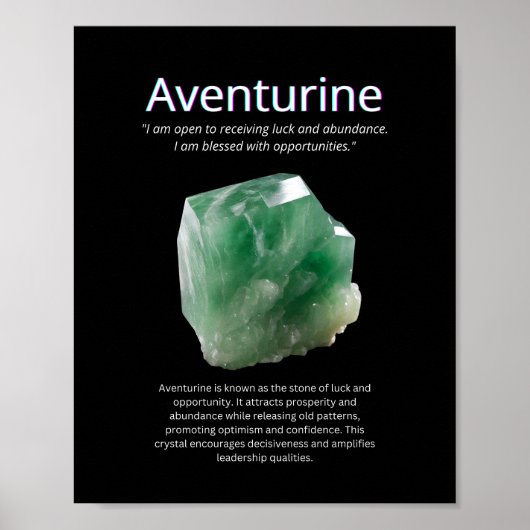 Aventurin Crystal Stone Bedeutung Poster (Vorne)