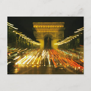 Avenue des Champs-Elysees, Arch of Triumph, Postkarte