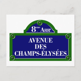 Avenue des Champs-Elysees, Paris Street Sign Postkarte