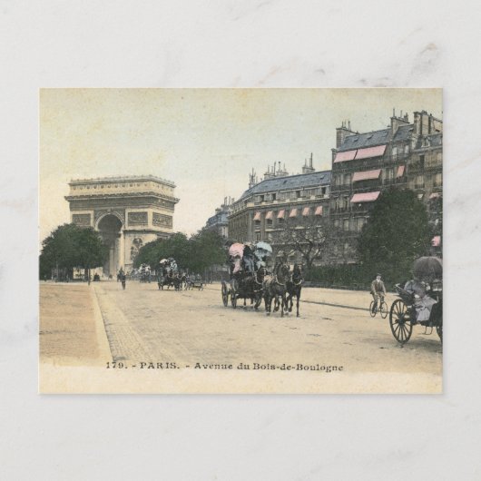 Avenue du Bois de Boulogne, Paris Vintag Postkarte (Vorderseite)