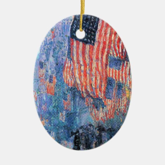 Avenue in Rain von Frederick Childe Hassam Keramik Ornament (Vorne)