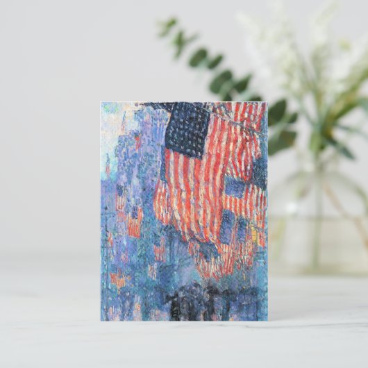 Avenue in Rain von Frederick Childe Hassam Postkarte (Stehend Vorderseite)