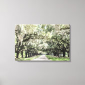 Avenue of Oaks, Boone Hall Plantation Wasserfarbe Leinwanddruck (Vorderseite)