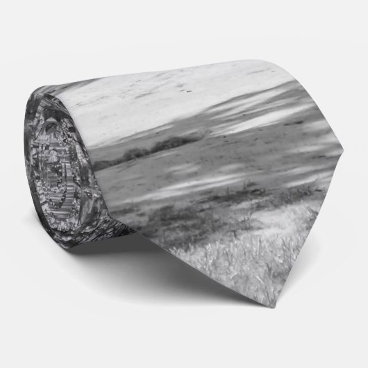 Avenue of Oaks Graustufen Neck Tie Krawatte (Gerollt)