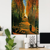 Avenue of Poplars at Sunset Poster (Heimbüro)