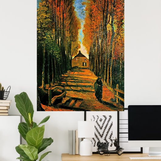 Avenue of Poplars at Sunset Poster (Heimbüro)