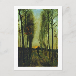 Avenue of Poplars at Sunset, Vincent van Gogh Postkarte