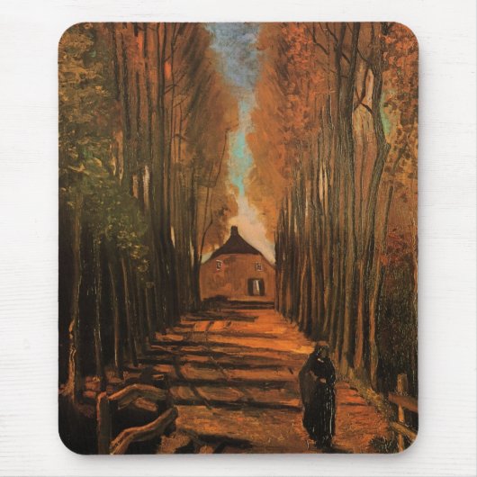 Avenue of Poplars im Herbst von Vincent van Gogh Mousepad (Vorne)