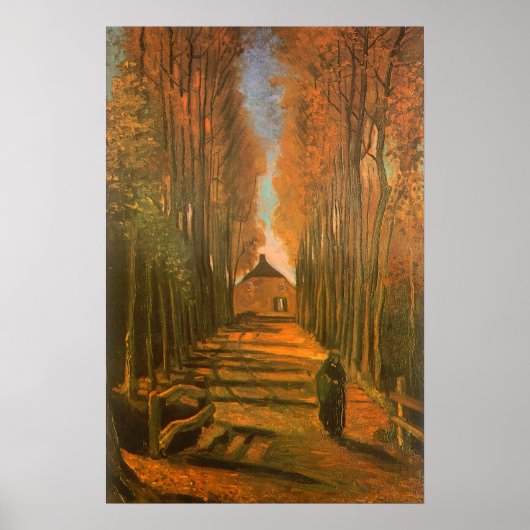 Avenue of Poplars im Herbst von Vincent van Gogh Poster (Vorne)