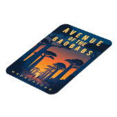 Avenue of the Baobabs Madagascar - Retro African Magnet (Linke Seite)