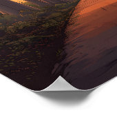 Avenue of the Baobabs Madagaskar Art Travel Poster (Ecke)