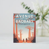 Avenue of the Baobabs Madagaskar Art Vintag Postkarte (Stehend Vorderseite)