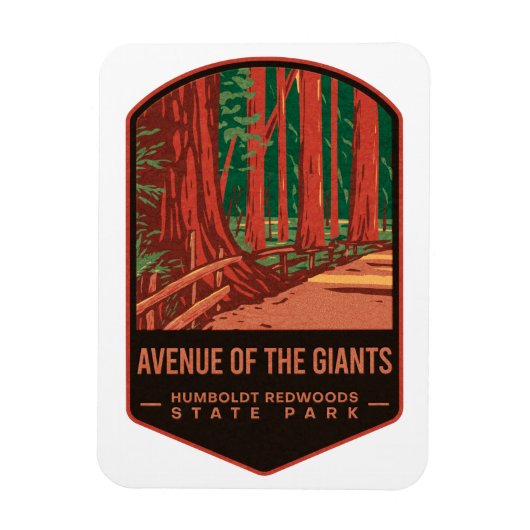 Avenue of the Giants Redwood Staat Park Magnet (Vertikal)