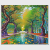 Avenue of Trees Herbstblätter Geschenkpapier (Flach)
