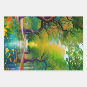 Avenue of Trees Herbstblätter Geschenkpapier Set