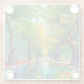 Avenue of Trees Herbstblätter Glasuntersetzer (Rückseite)