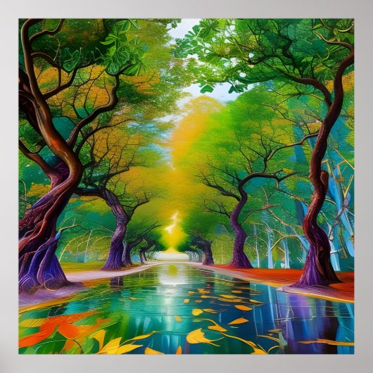 Avenue of Trees Herbstblätter Poster (Vorne)
