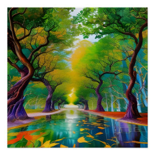 Avenue of Trees Herbstblätter Poster