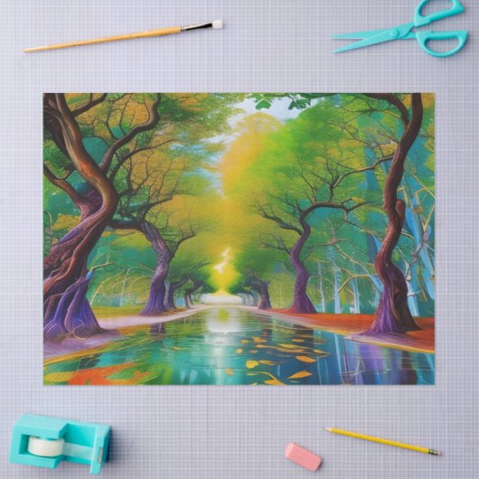 Avenue of Trees Herbstblätter Seidenpapier (Basteln)