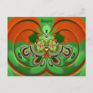 AVERA ~ 3D Design Muster ~ Weihnachtsfarben~ Postkarte