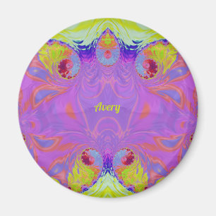 AVERA ~ Rosa Gelbes Fraktal ~ Magnet